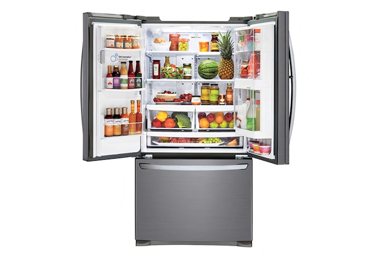 LG 613L Door-In-Door® French Door Fridge With Ice & Water Dispenser, GF-D613PL